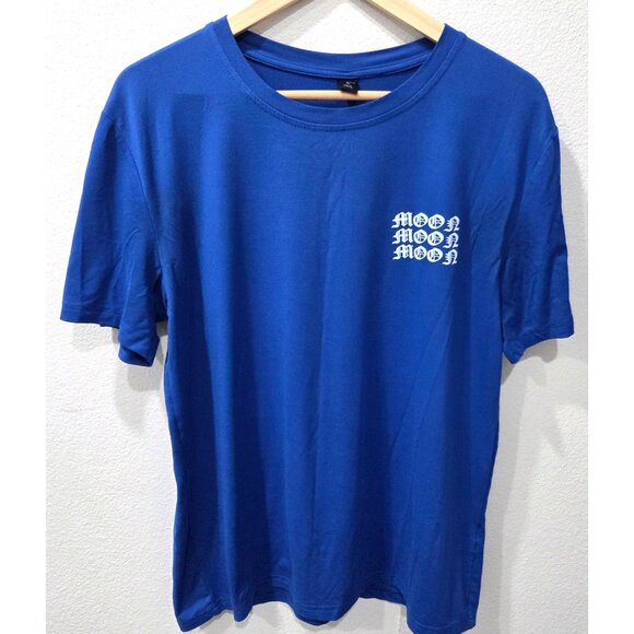 Romwe Mens Royal Blue Graphic Print Oversized T-Shirt Size S - Picture 3 of 7